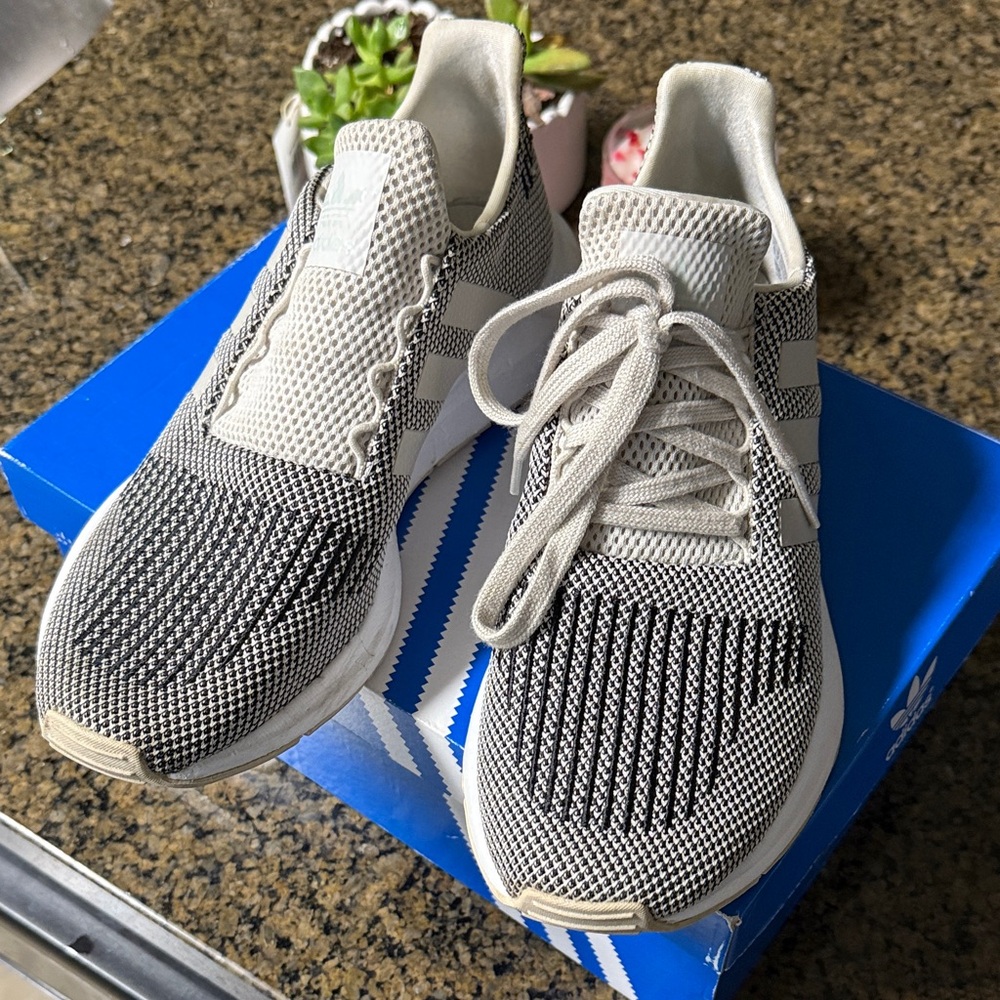 adidas Black and White Athletic Shoes